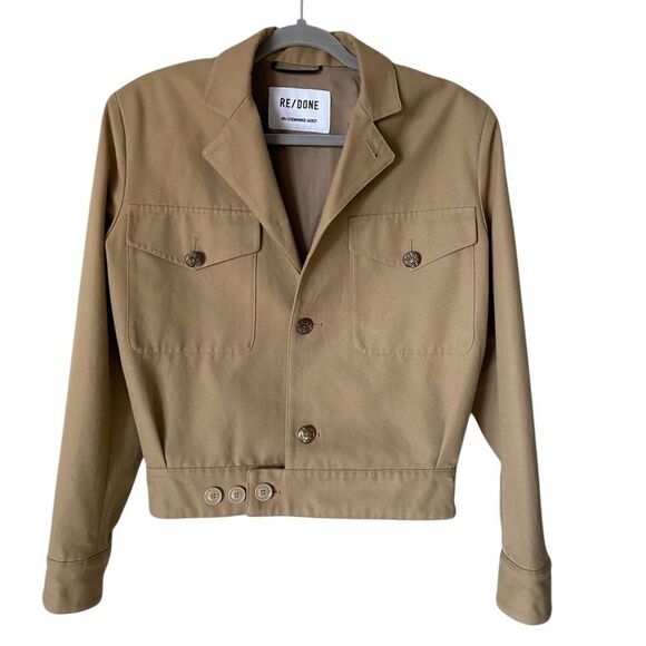 Rare! NWOT Re/Done Rare 40s Eisenhower Tan Blazer Jacket Made in Italy Size S - Picture 1 of 10